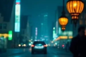 铁皮月亮中父亲在屋顶修收音机的夜景画面